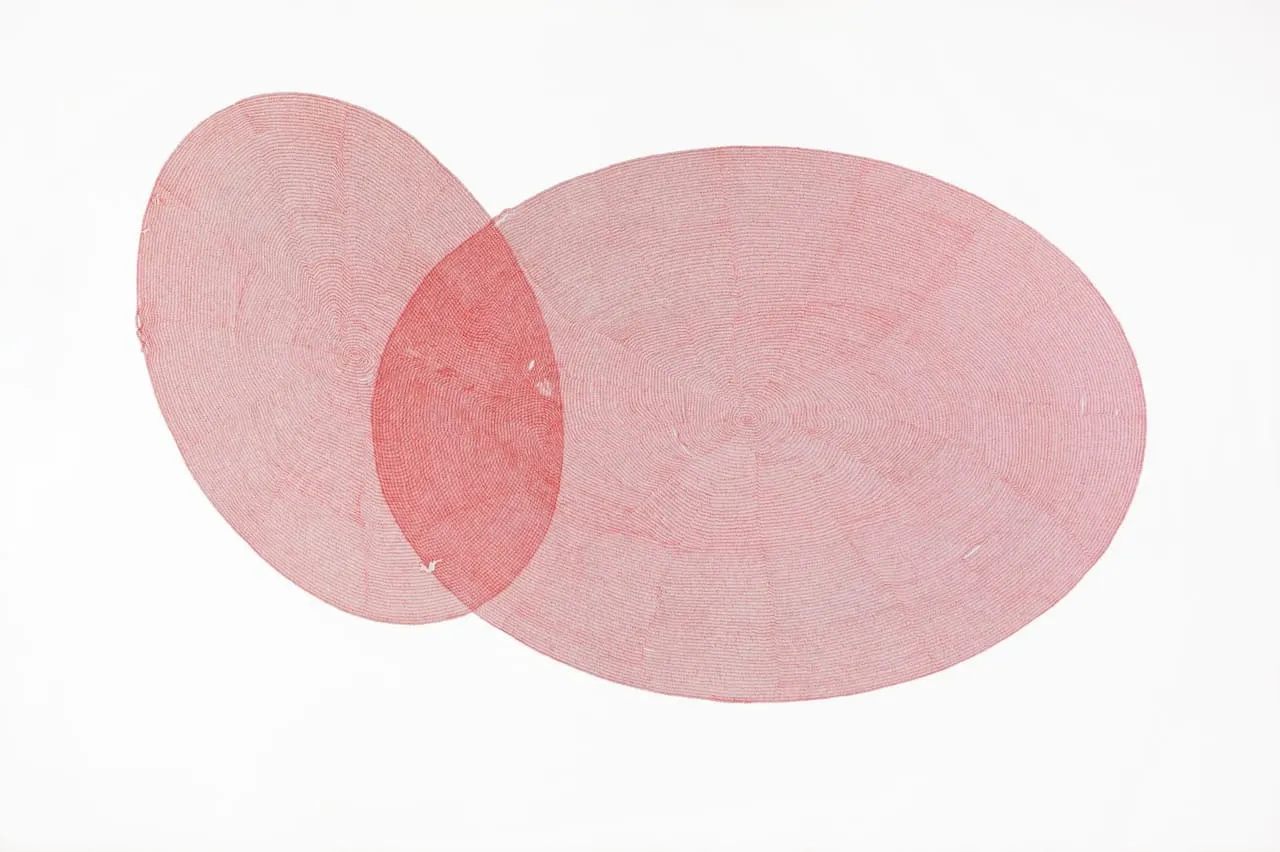 Painting with 2 red circles Painting with 2 red circles